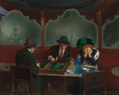Les joueurs de jacquet backgammon av Jean Béraud