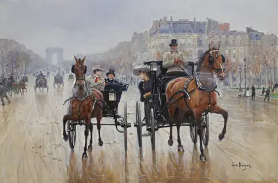 Rond-point des Champs-Élysées av Jean Béraud