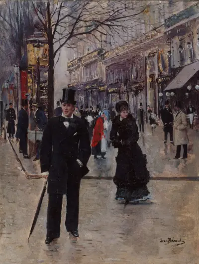 Sur le boulevard av Jean Béraud