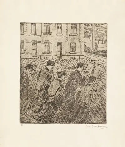Arbeiter auf der Straße von Jean Brusselmans