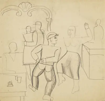 Caféscène av Jean Brusselmans