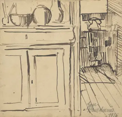 Interiör av ett hus av Jean Brusselmans