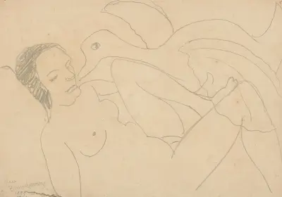 Leda och svanen av Jean Brusselmans