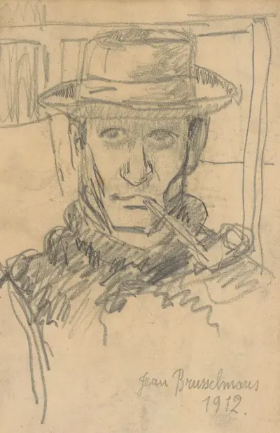 Manlig figur med pipa av Jean Brusselmans
