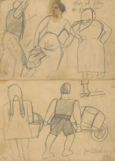 Lidé, jeden tlačí kolečko, Jean Brusselmans