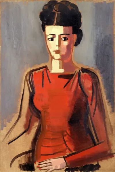 Porträtt av konstnären Irène Hamerlinck av Jean Brusselmans