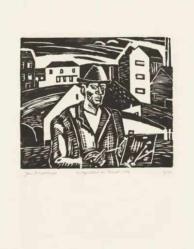 Selbstporträt mit Perücke, 1920 – Nr. 2 von Jean Brusselmans