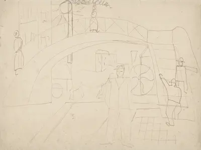 Studie für Die Brücke, 1930 – Nr. 1 von Jean Brusselmans