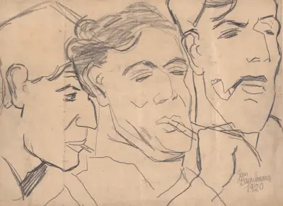 Tre huvuden av Jean Brusselmans