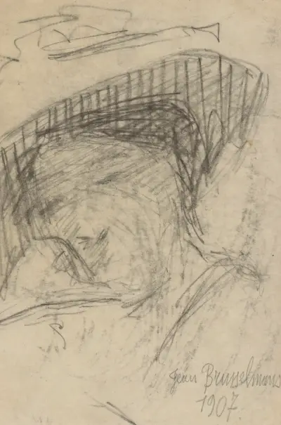 Kvinnohuvud av Jean Brusselmans