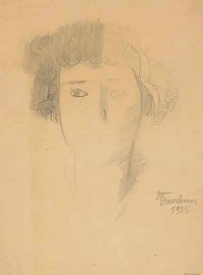 Kvinnohuvud av Jean Brusselmans