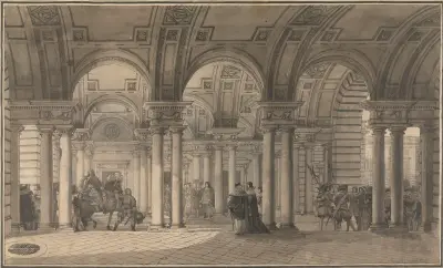 Somerset House, the Strand Vestibule, Louis Jean Desprez