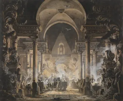 The Tomb of Agamemnon av Louis Jean Desprez