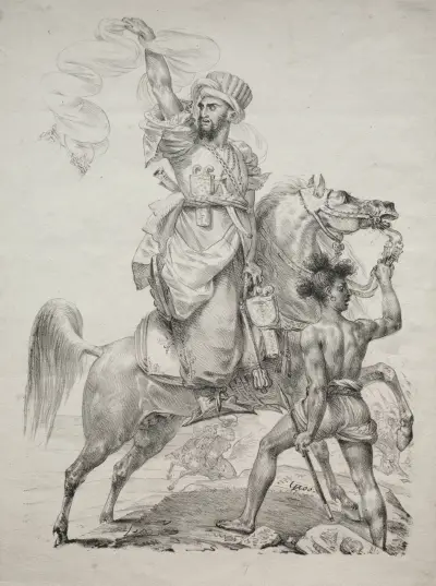 A Mameluke Chief on Horseback Signaling for Help av Antoine-Jean Gros