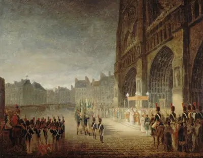 Bénédiction des drapeaux sur le parvis de Notre-Dame av Antoine-Jean Gros