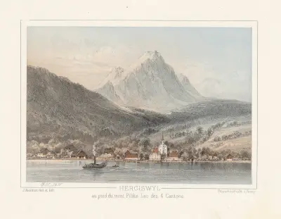Hergiswyl vid foten av Pilatus. Fyrkantssjön av Jean Jacottet