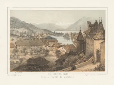 Lac de Thoune depuis le Pavillon du Cimetière av Jean Jacottet