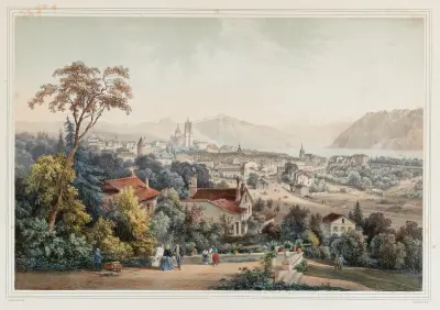 Lausanne Vue prise de l’Asile des Aveugles av Jean Jacottet