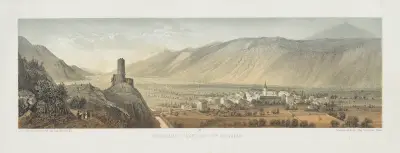 Panorama över Martigny, Valais kantonen av Jean Jacottet