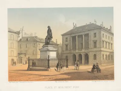Plats och monument Pury av Jean Jacottet