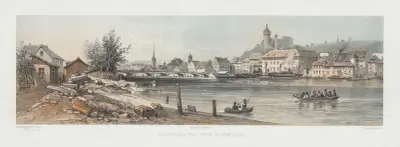 Schaffhausen sedd från Feuerthalen av Jean Jacottet