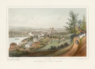 Thoune sur le chemin du Pavillon St. Jacques av Jean Jacottet