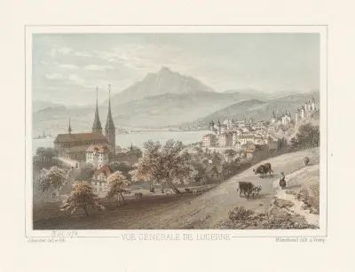 Allmän vy över Luzern av Jean Jacottet