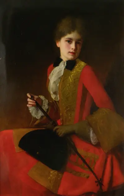 Girl In A Riding Habit av Gustave Jean Jacquet