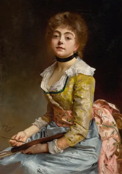 Portrait Of An Artist av Gustave Jean Jacquet