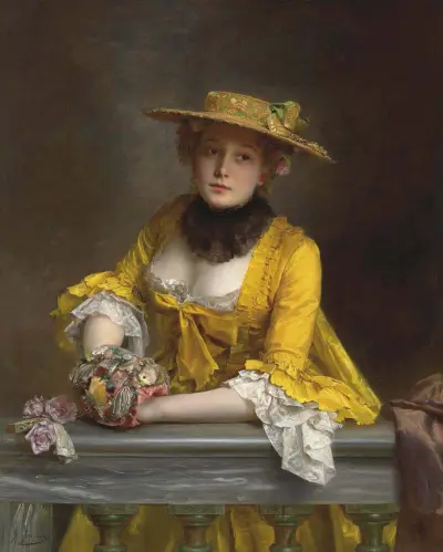 The Yellow Dress av Gustave Jean Jacquet