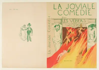 La Joviale comédie – förslag till omslag till Veber-brödernas bok av Jean Veber