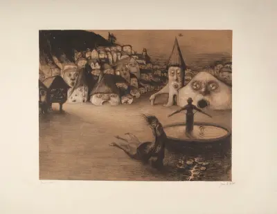 Les Maisons sont des visages av Jean Veber