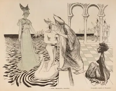… Piano, Champignon, Tabatiére von Jean Veber