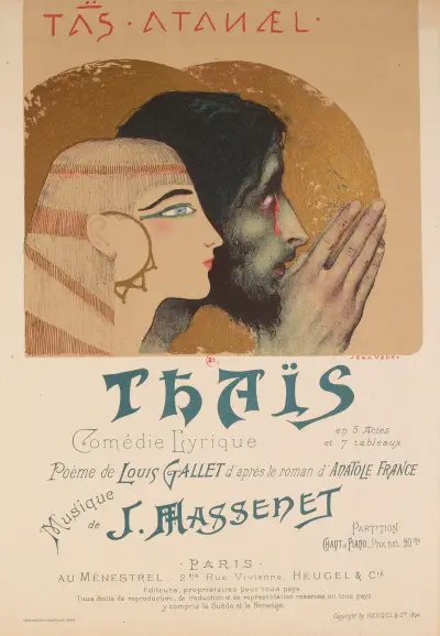 Thaïs – omslag till det lyriska skådespelet av Jules Massenet av Jean Veber
