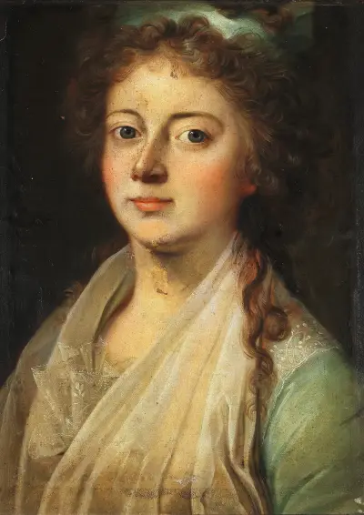 Portrait of Queen Marie Sophie Frederikke av Jens Juel