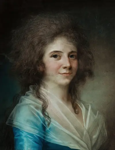 Portrait Of Wilhelmine Bertouch, Lady-In-Waiting av Jens Juel