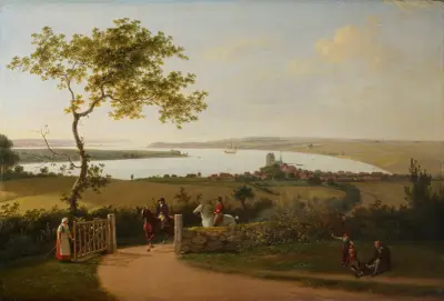 View Of The Little Belt From A Hill Near Middelfart, Funen av Jens Juel