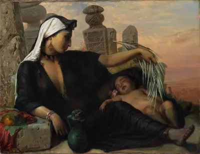 An Egyptian Fellah Woman with her Baby av Elisabeth Jerichau Baumann