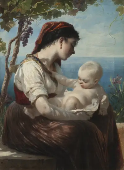 Young Mother and her Child av Elisabeth Jerichau Baumann