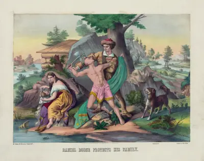 Daniel Boone skyddar sin familj av Henry Jerome Schile