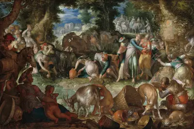 Moses Striking the Rock av Joachim Wtewael