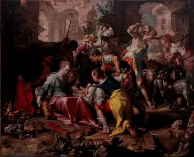 The Adoration Of The Shepherds av Joachim Wtewael