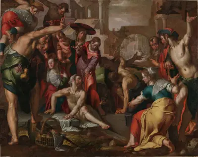 The Raising Of Lazarus av Joachim Wtewael