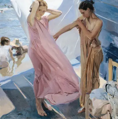 Po koupání, Valencie, Joaquín Sorolla