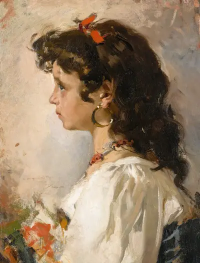 Cabeza de italiana av Joaquín Sorolla