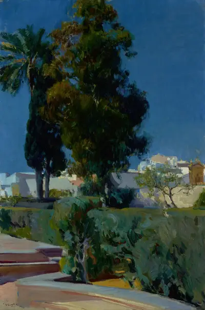 Corner of the Garden, Alcazar, Sevilla av Joaquín Sorolla