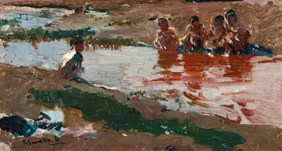 En El Rio (At The Riverside) av Joaquín Sorolla