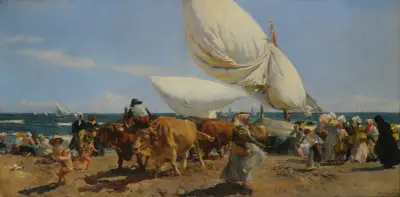 La vuelta de la pesca av Joaquín Sorolla