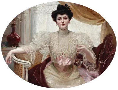 Portrait of Luisa Martinez De Tejeda av Joaquín Sorolla