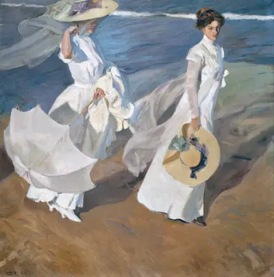 Spacer wzdłuż brzegu morza, Joaquín Sorolla